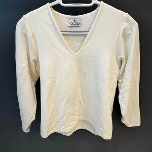 ANG HILL Cream V-Neck Sweater